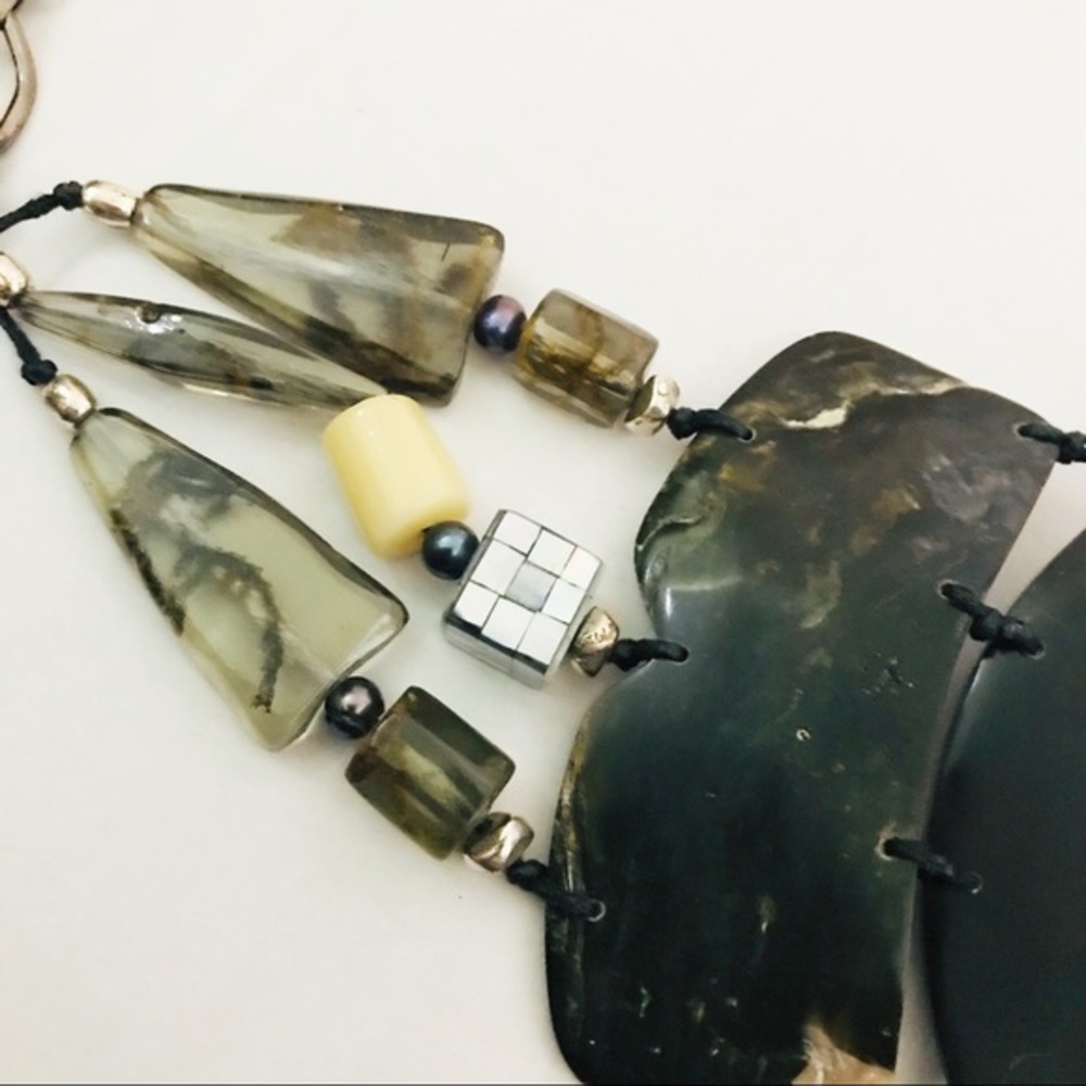 Shell Mixed Materials Link Belt Boho - Picture 4 of 7